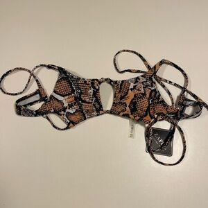 Zaful Snake Print Bikini Top